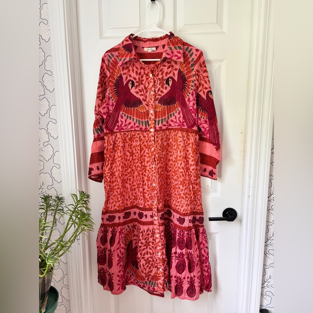 Colorful Bird Patterned Dress